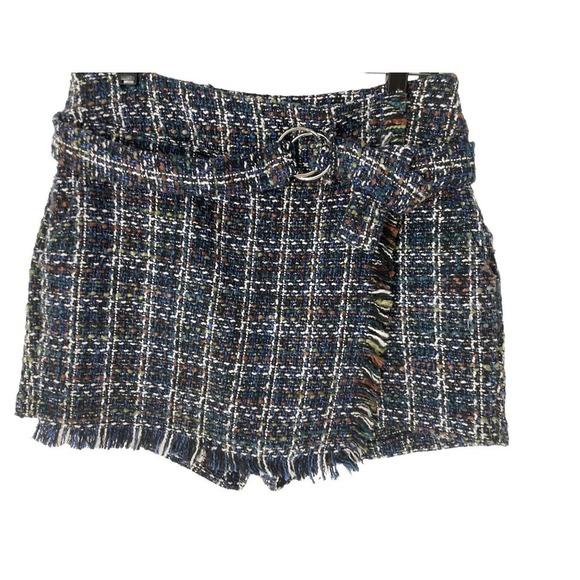 Skies ARE BLUE RAW EDGE TWEED SKORT - Picture 2 of 5